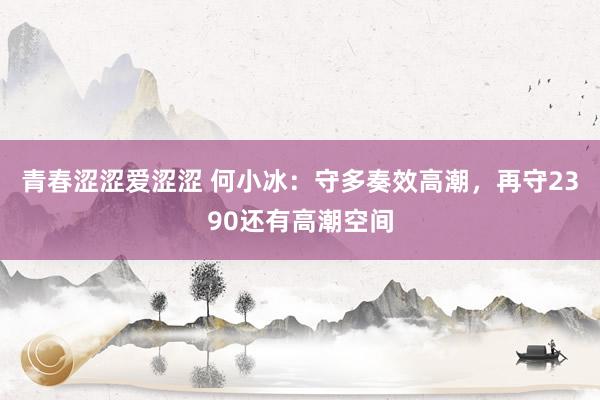 青春涩涩爱涩涩 何小冰:守多奏效高潮,再守2390还有高潮空间