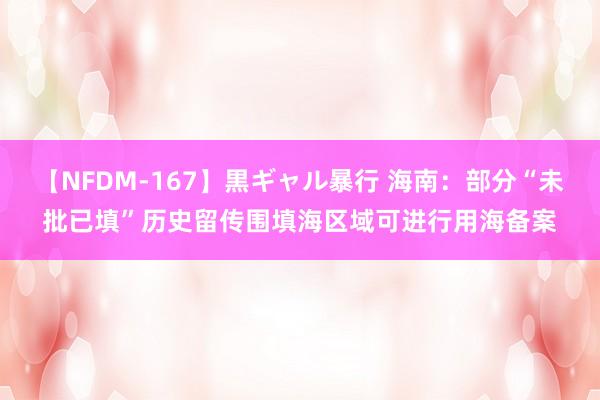 【NFDM-167】黒ギャル暴行 海南:部分“未批已填”历史留传围填海区域可进行用海备案