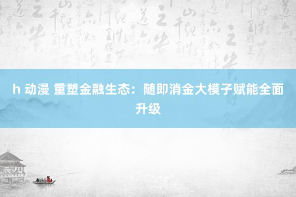 h 动漫 重塑金融生态:随即消金大模子赋能全面升级
